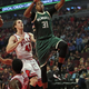 John Henson of the Milwaukee Bucks goes up for a shot during a preseason game Oct. 6, 2015, in Chicago.
Jonathan Daniel/Getty Images